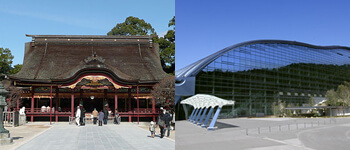 太宰府天満宮と九州国立博物館の写真